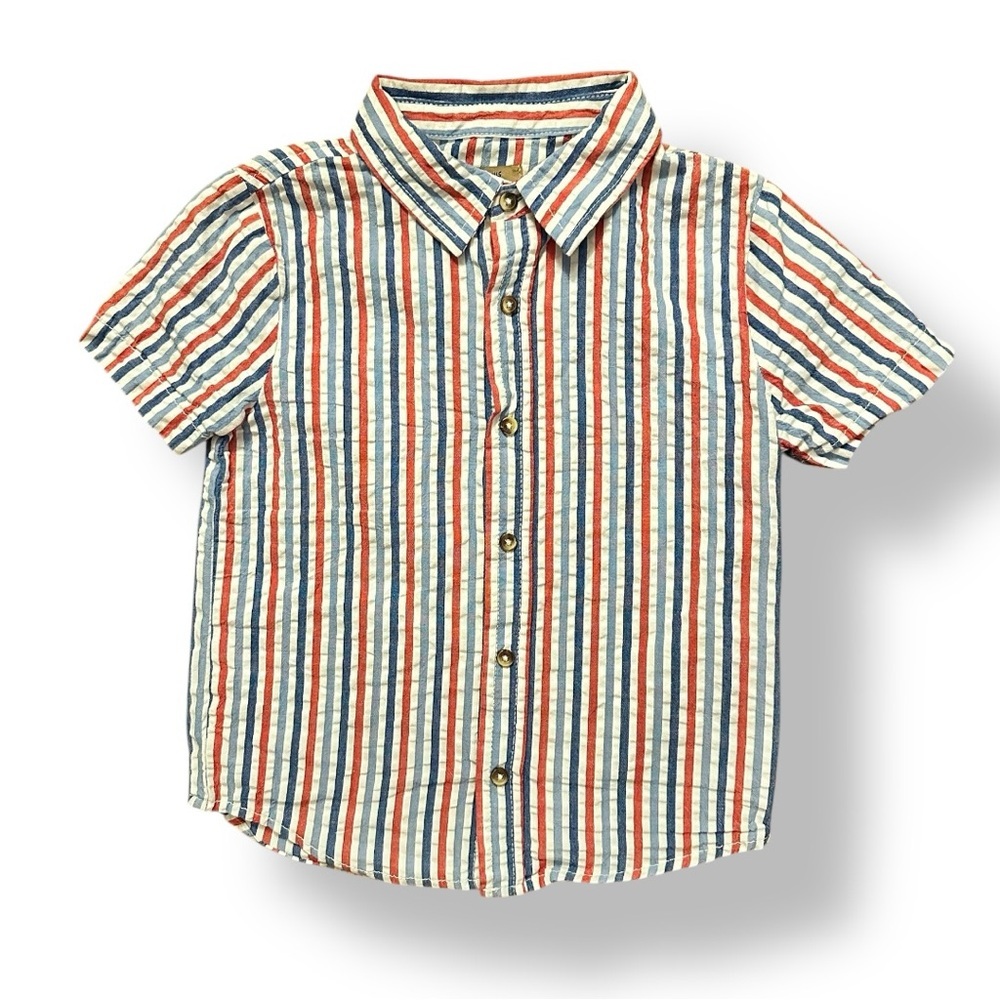 Maximus Rex | Boys Short Sleeve Striped Button Down Shirt (5)